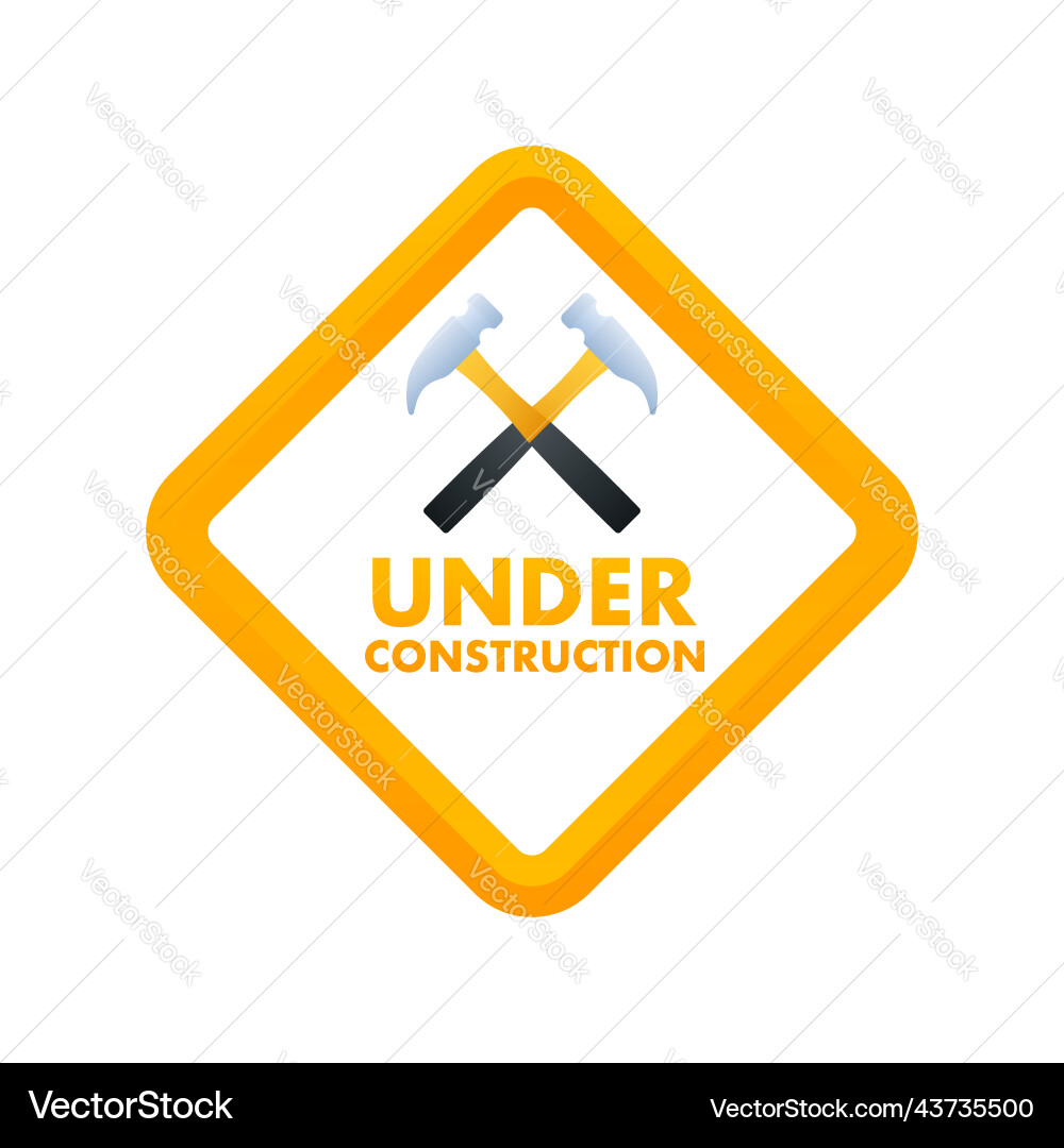 Under construction label border stripe web Under construction label border stripe web Vector Image