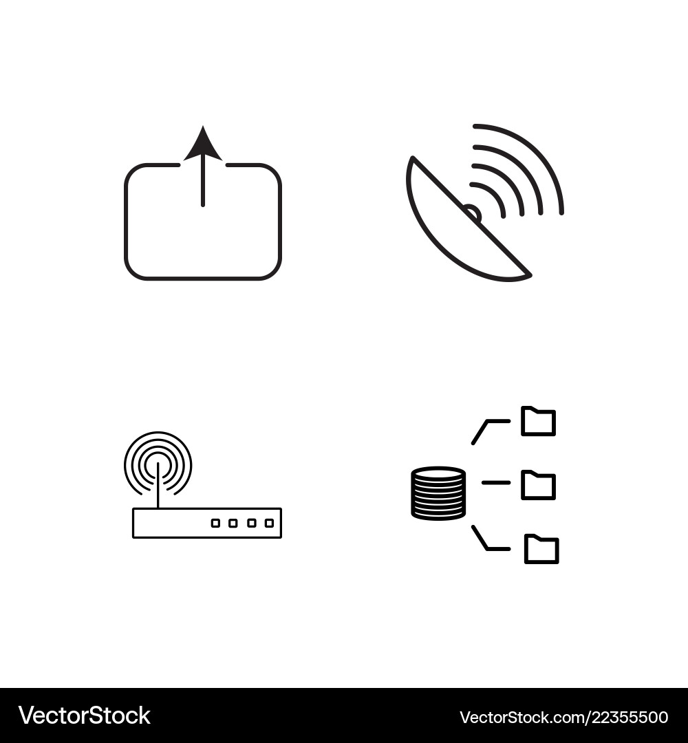 Web simple outlined icons set Vector Image
