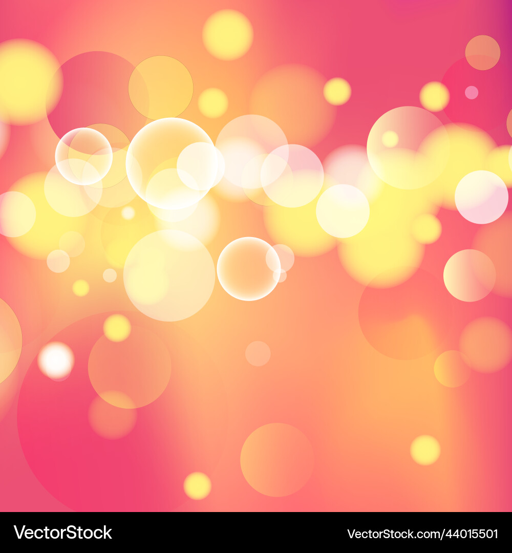 Abstract multicolored blurred bokeh on red Vector Image
