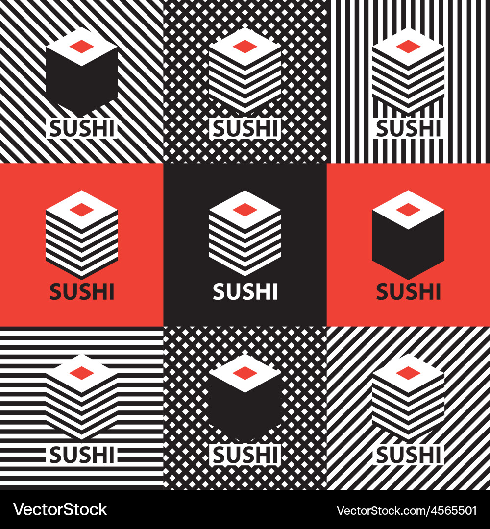 Abstract Sushi Patterns vector image