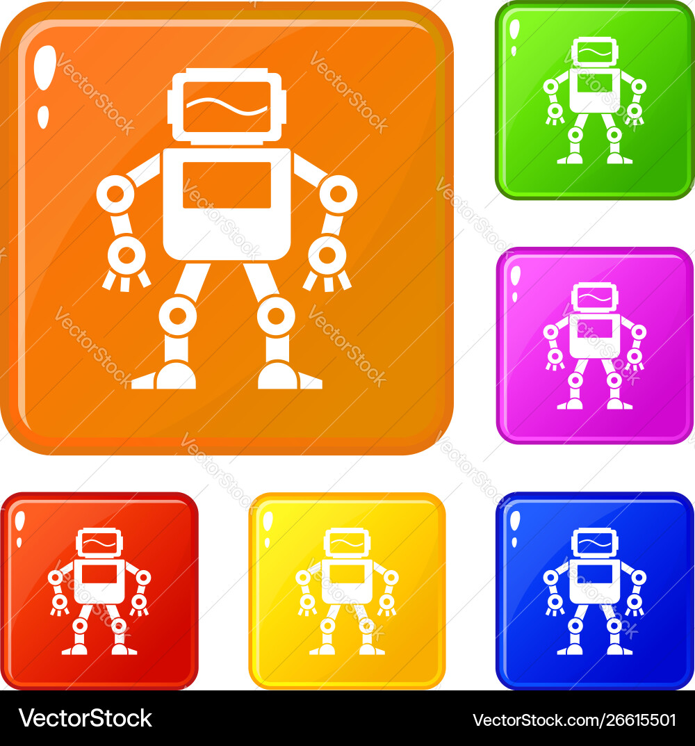 Automatic mechanism icons set color Automatic mechanism icons set color vector image