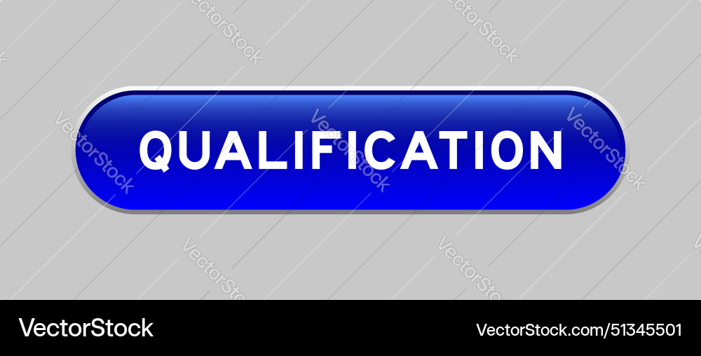 Blue color capsule shape button with word Blue color capsule shape button with word vector image