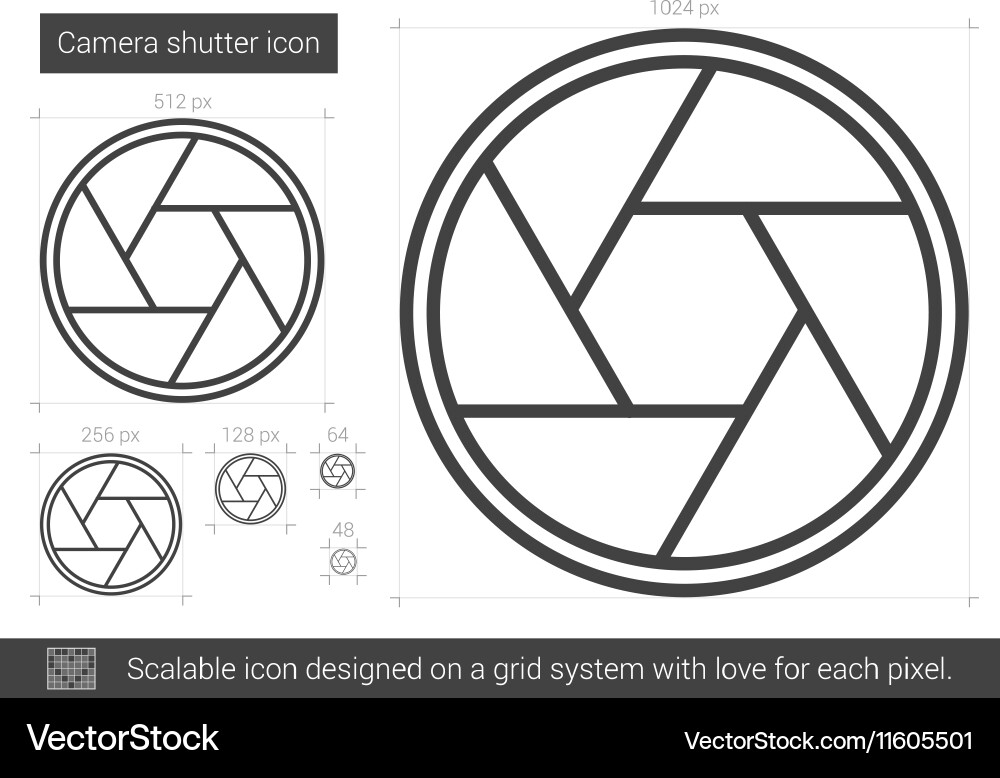 Camera shutter line icon Vector Image