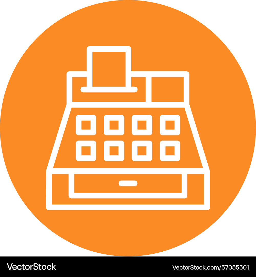 Checkout counter line circle style icon design Vector Image