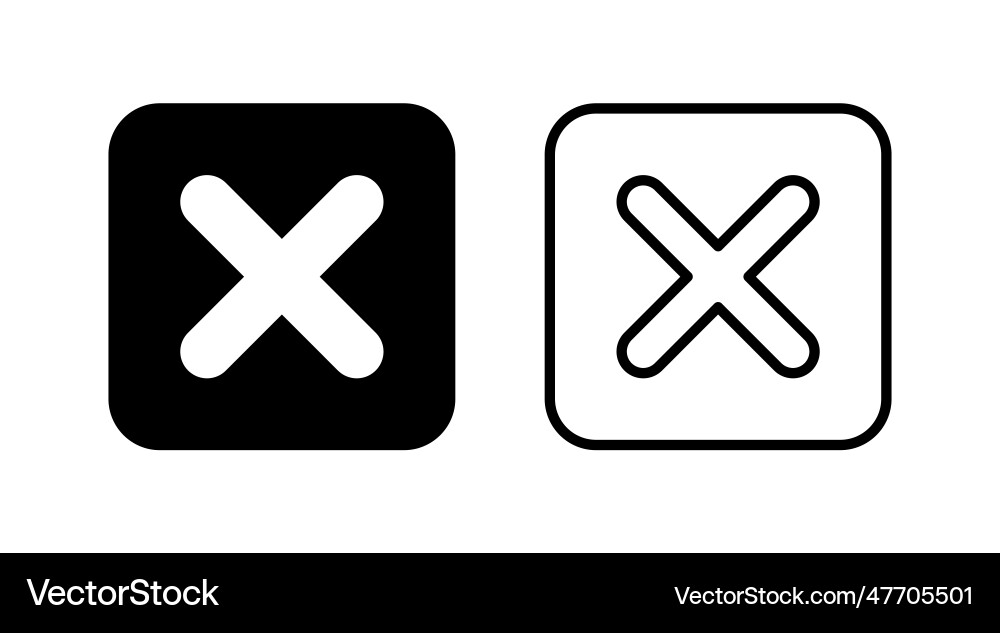 Close icon delete remove cancel exit symbol Vector Image
