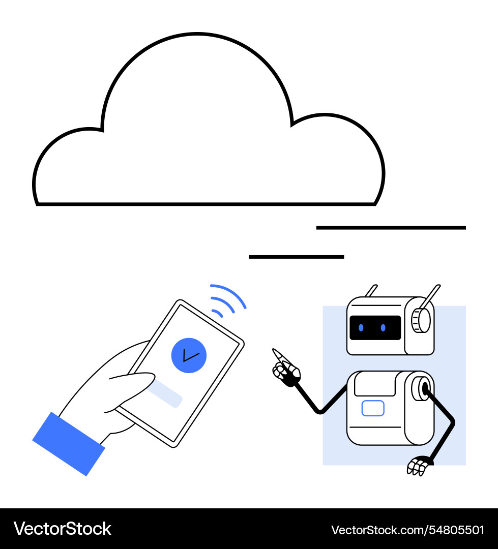 Cloud storage and automation with smartphone Cloud storage and automation with smartphone vector image
