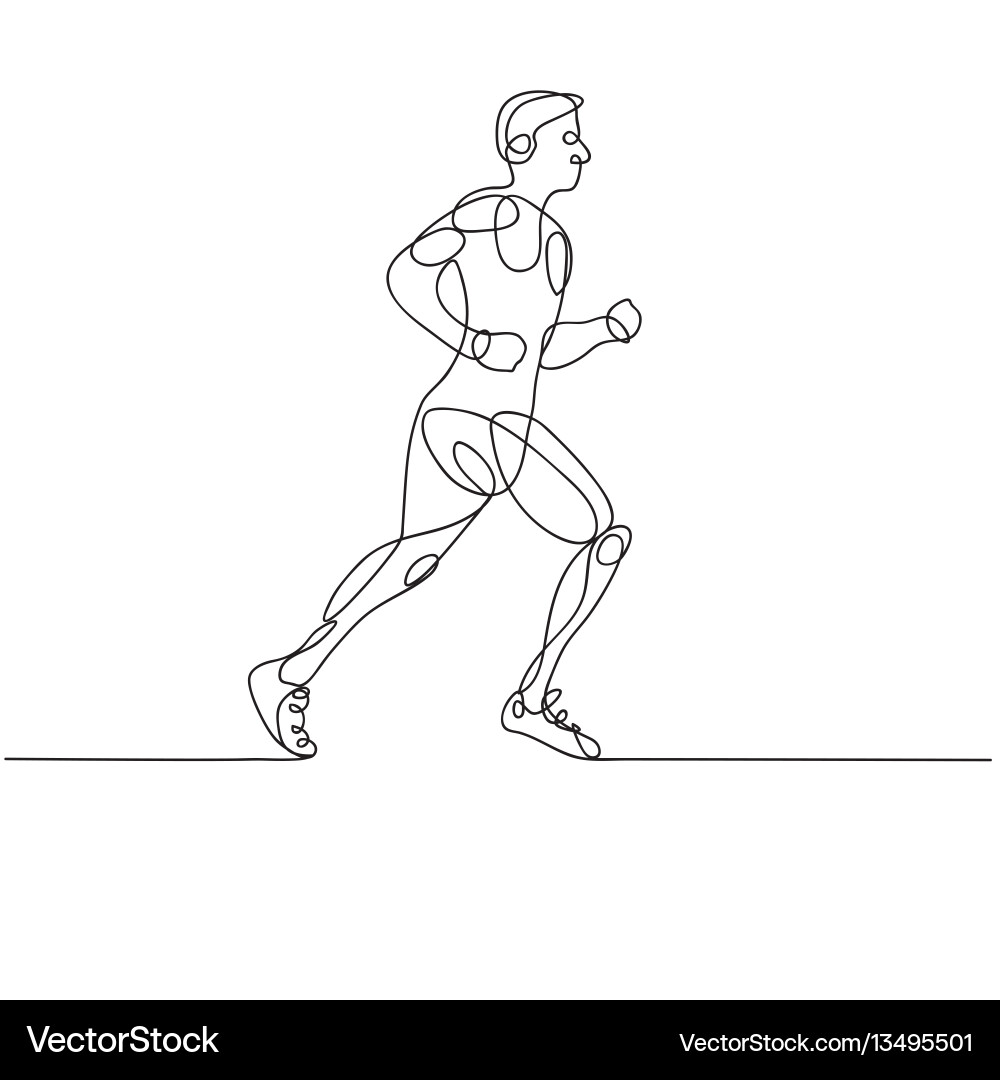 Continuous Line Runner Illustration vector image