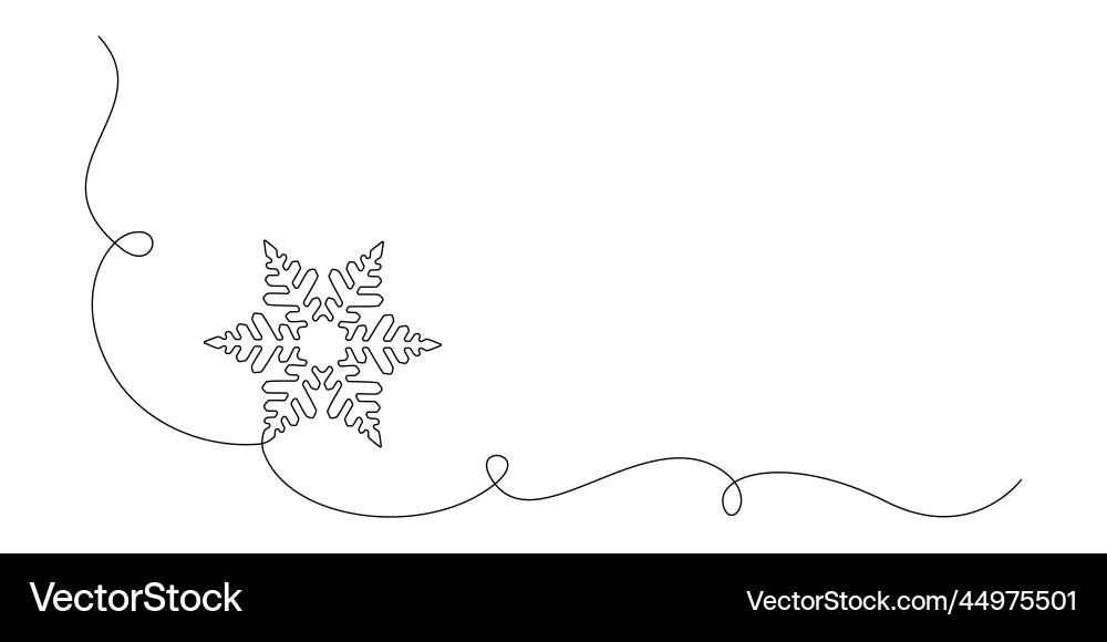 Continuous Line Snowflake Vector Image