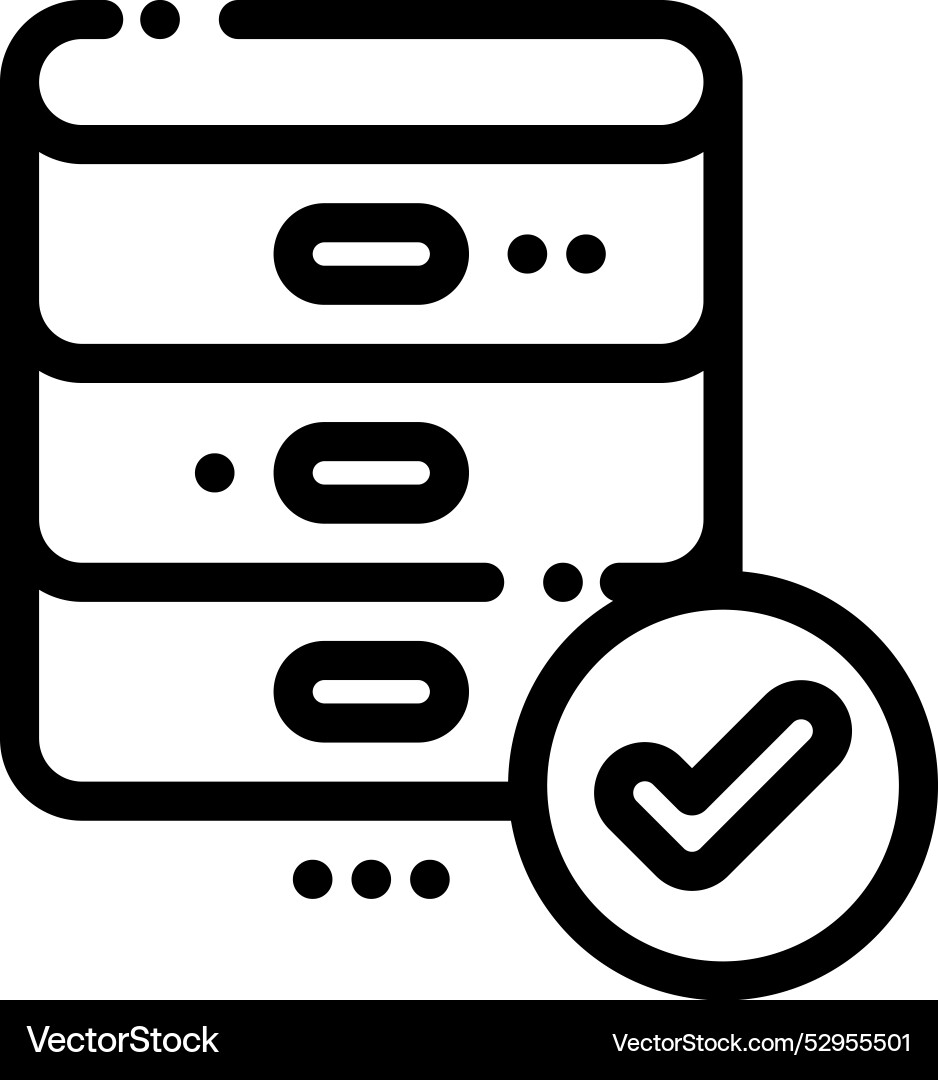 Database icon thin linear style design isolated Database icon thin linear style design isolated vector image