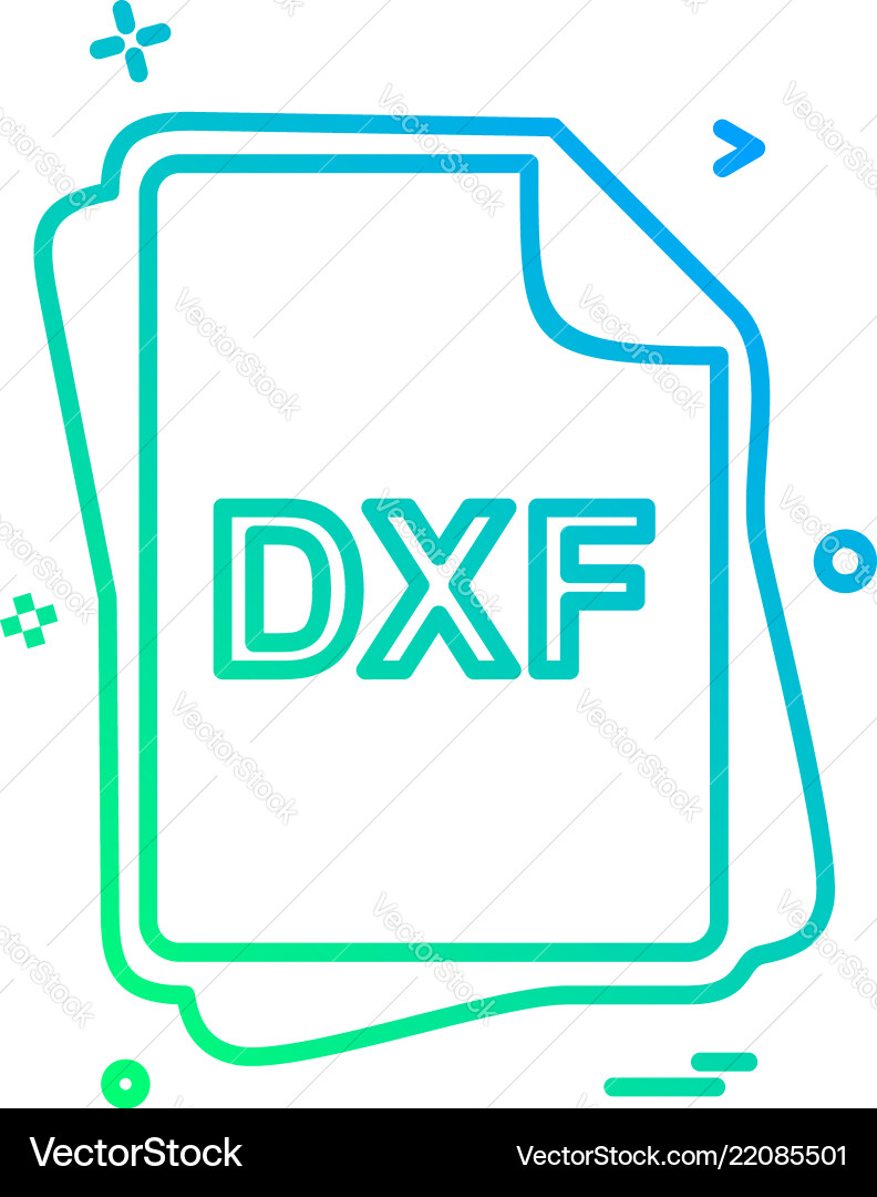 Dxf file type icon design Dxf file type icon design Vector Image