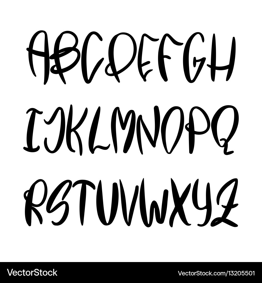 Elegant Calligraphic Alphabet Vector Image