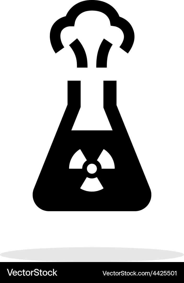 Flask with radiation simple icon on white Vector Image