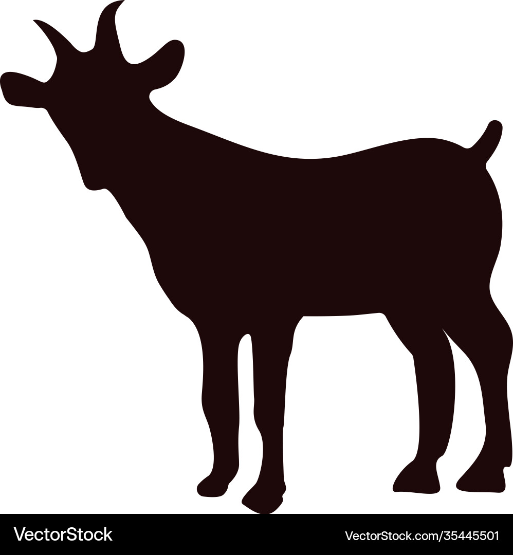 Goat Icon - Horned Animal Silhouette vector image