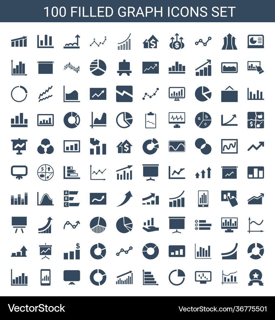 Graph icons vector image