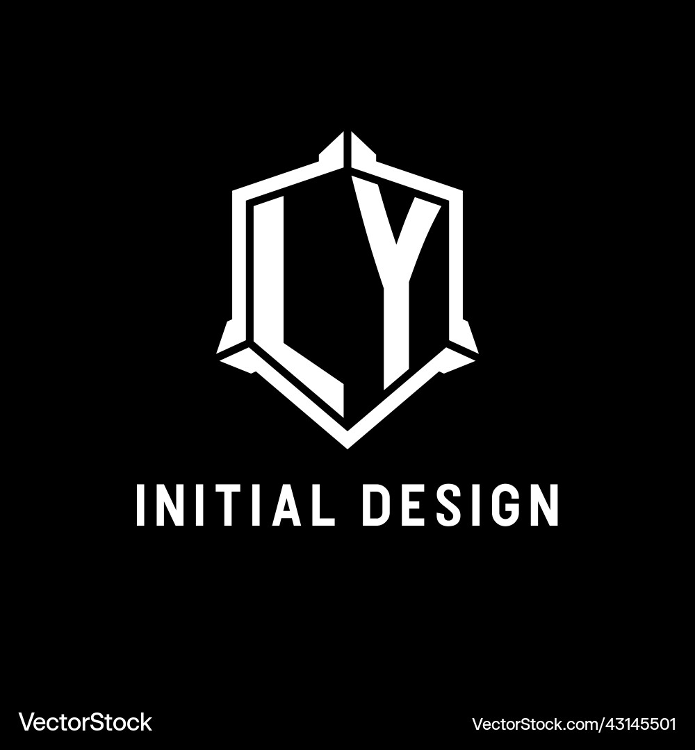 Ly logo initial with shield shape design style Vector Image