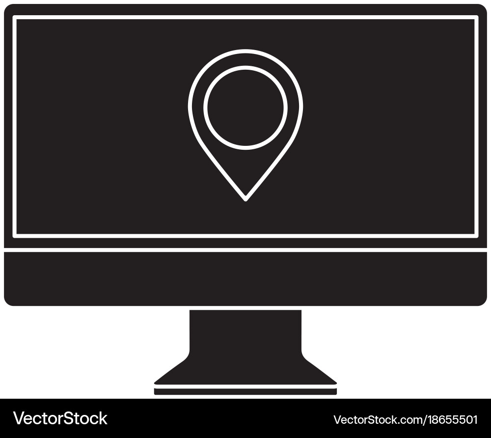 Monitor Computerpointer-Karte auf Bildschirm-App Vektorbild