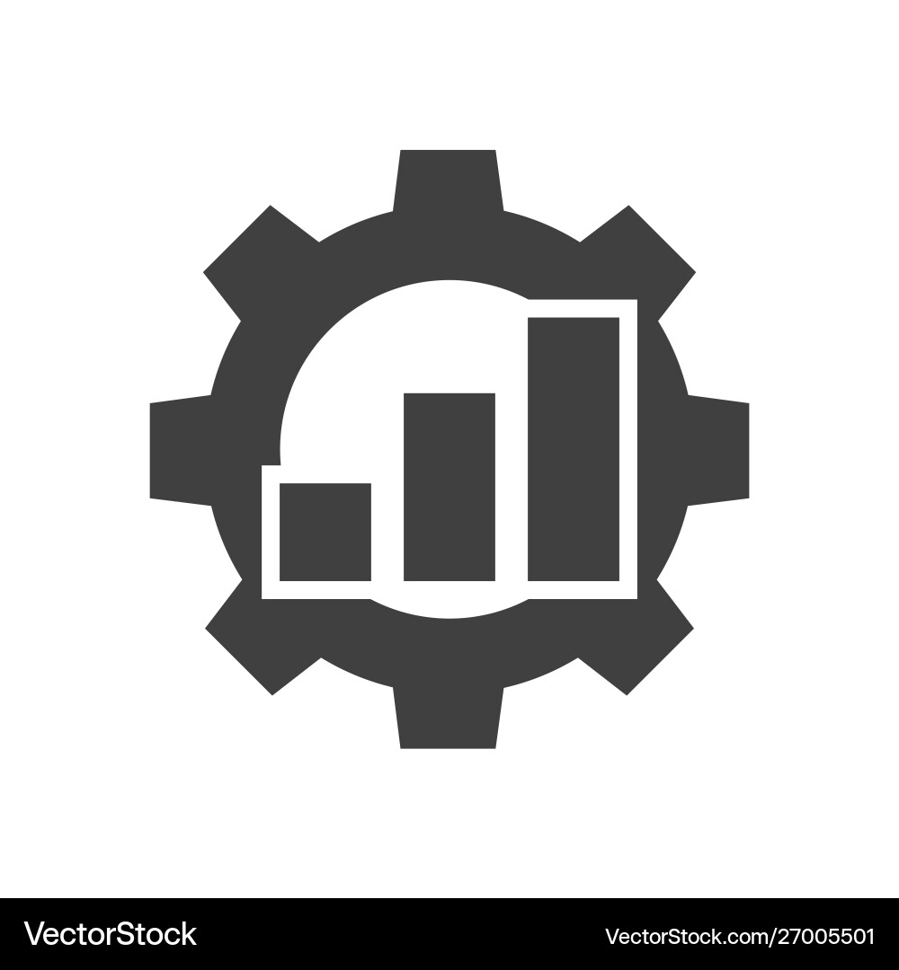 Productivity black icon on white background graph Vector Image