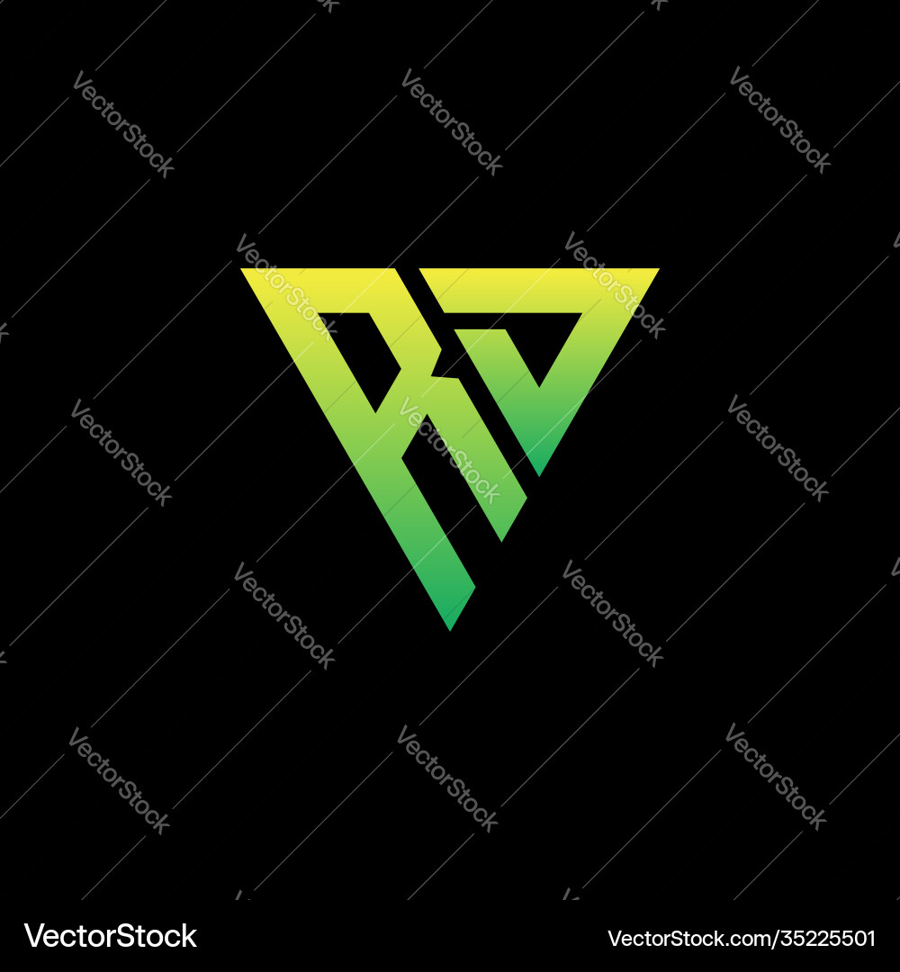 R d initial triangle logo monogram Vector Image