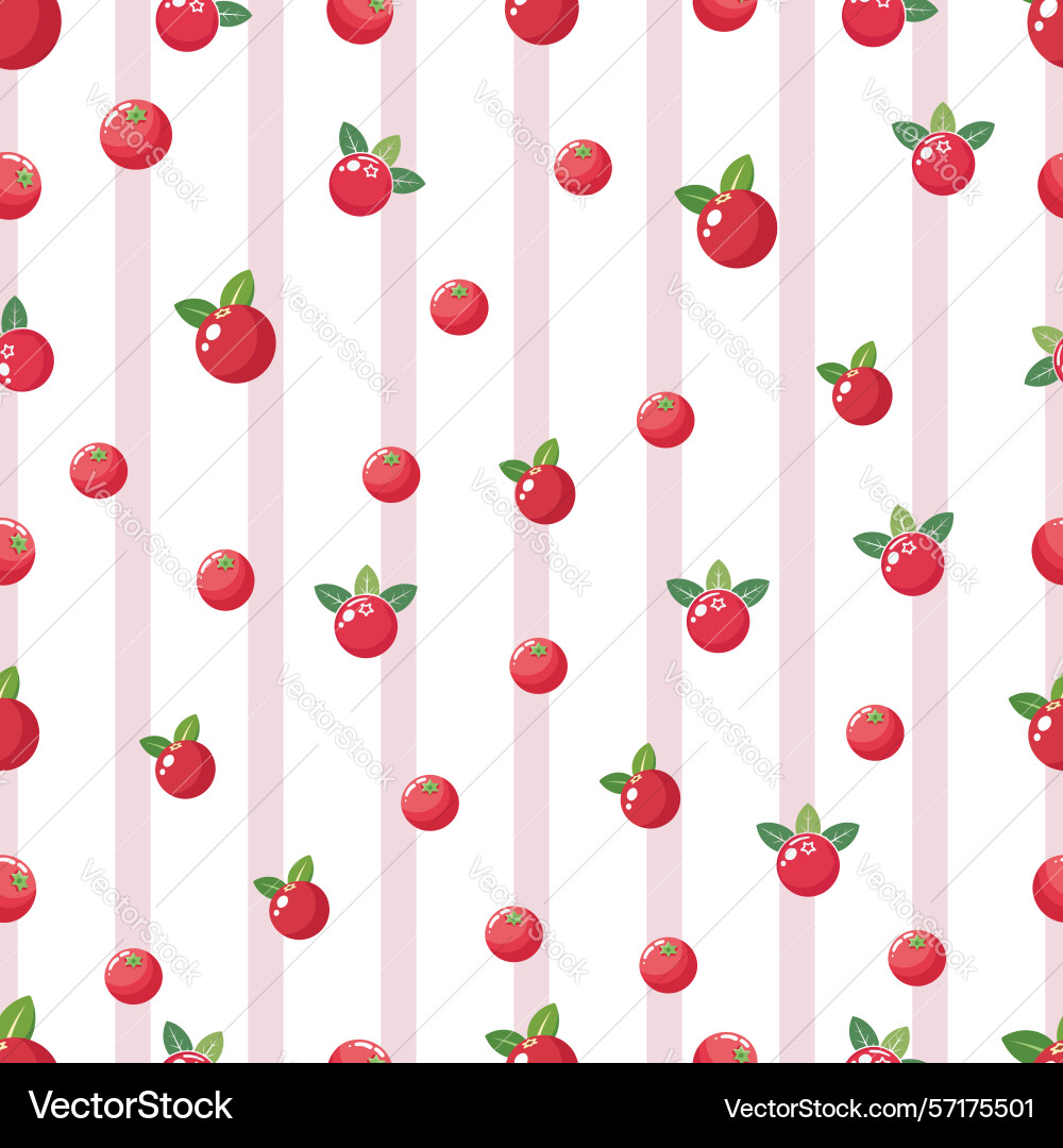 Seamless pattern of red cranberries Vector Image