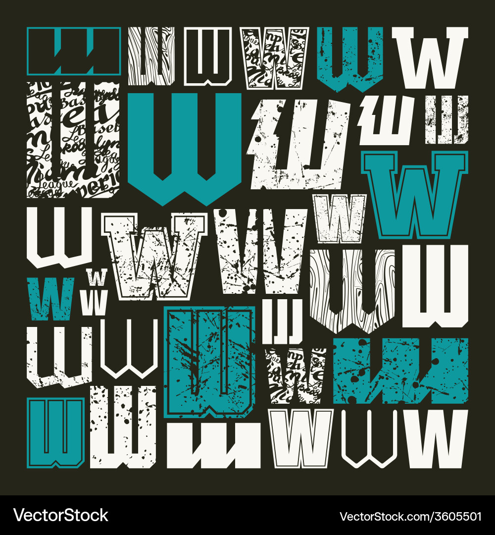 Set versions of letters w vector image