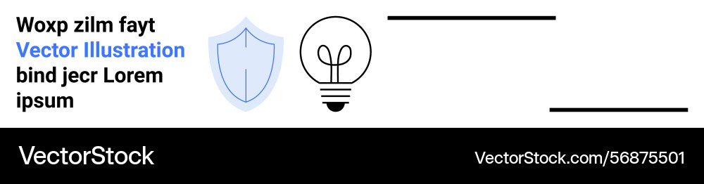 Shield light bulb and text elements representing Shield light bulb and text elements representing vector image