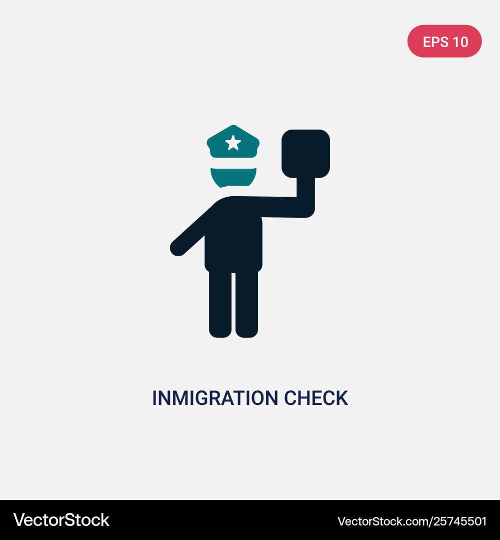 Two color inmigration check point icon from maps Vector Image