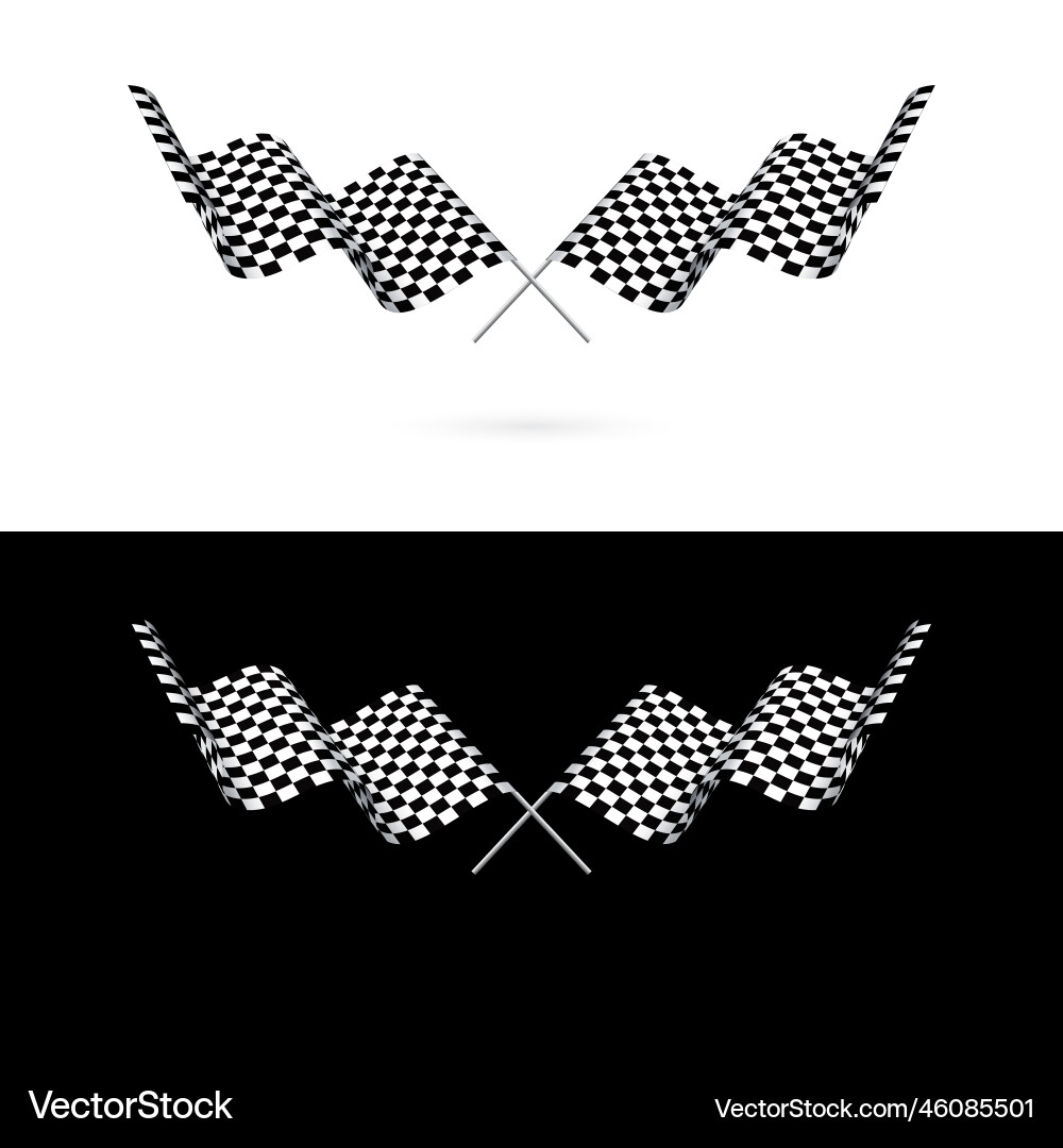Two race checkered flags set Two race checkered flags set vector image