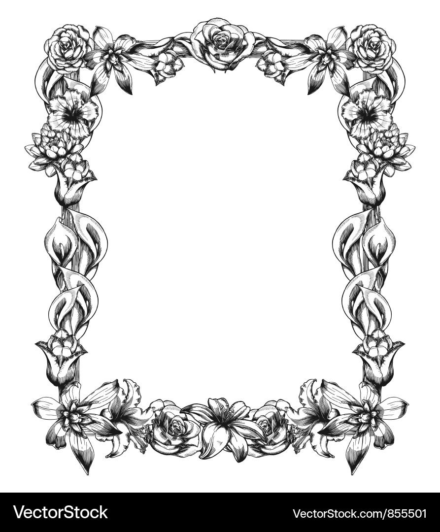 Vintage floral frame Royalty Free Vector Image
