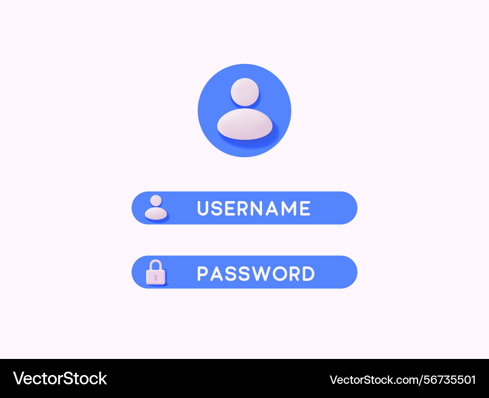 Web template mockup for login page with user name Web template mockup for login page with user name vector image