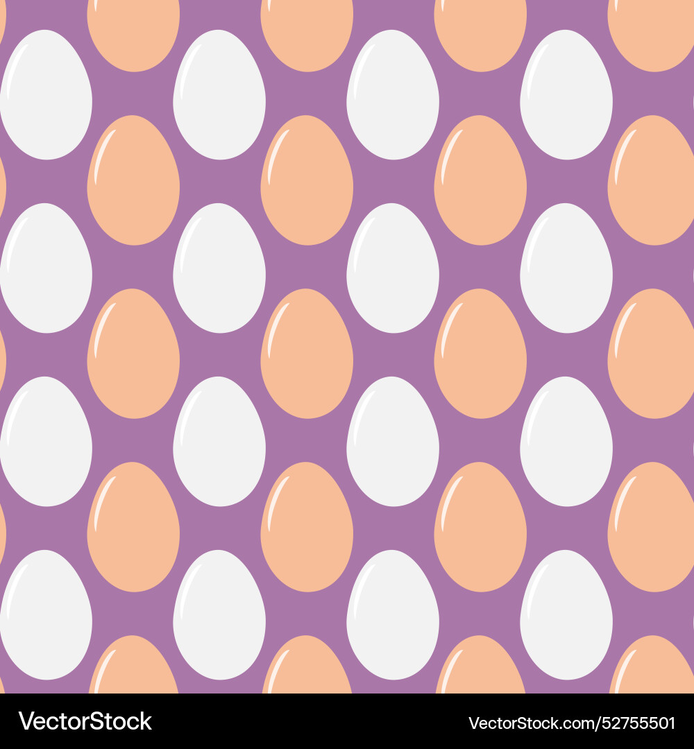 White and beige eggs in shell seamless pattern White and beige eggs in shell seamless pattern vector image