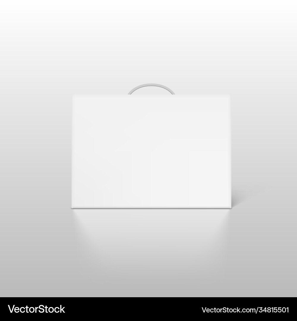 White Carton Box Mockup with Handle Vector Image