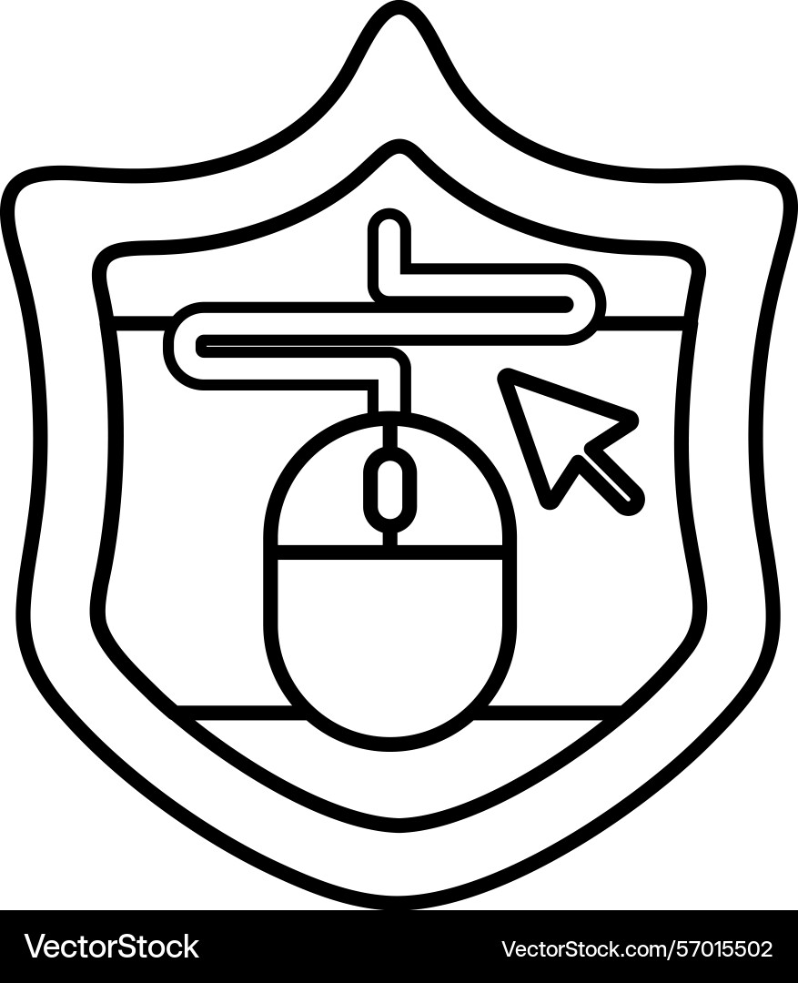 A shield with mouse and cursor A shield with mouse and cursor vector image