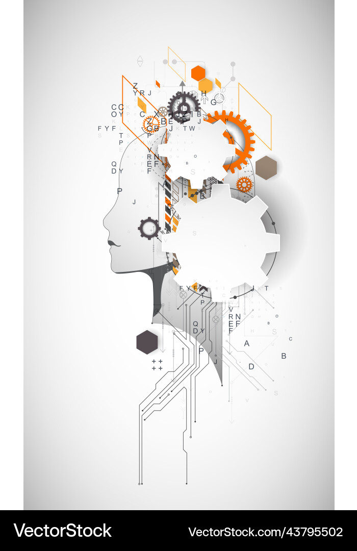 Artificial intelligence technical background Artificial intelligence technical background Vector Image