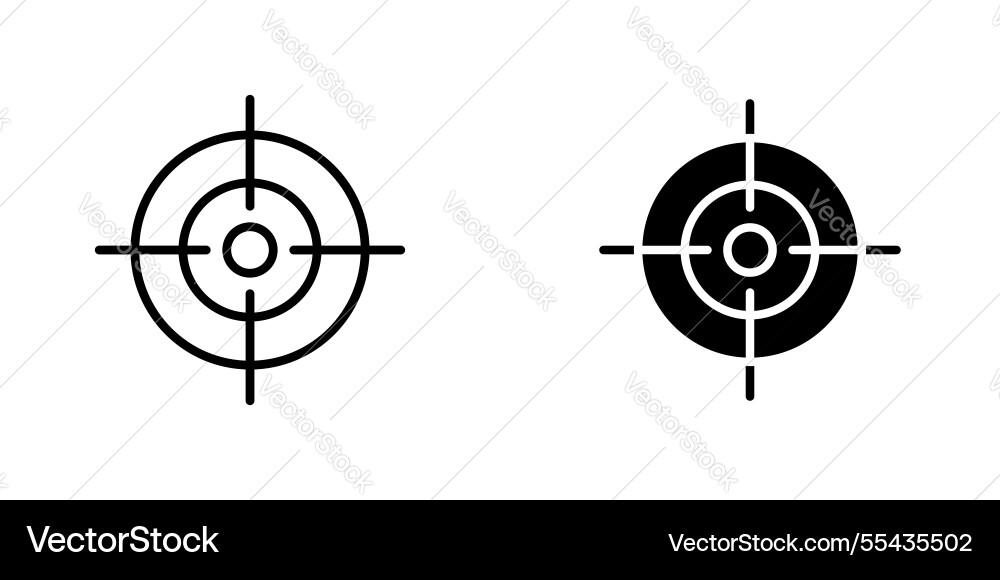 Bullseye pointer icons thin line designs Vector Image
