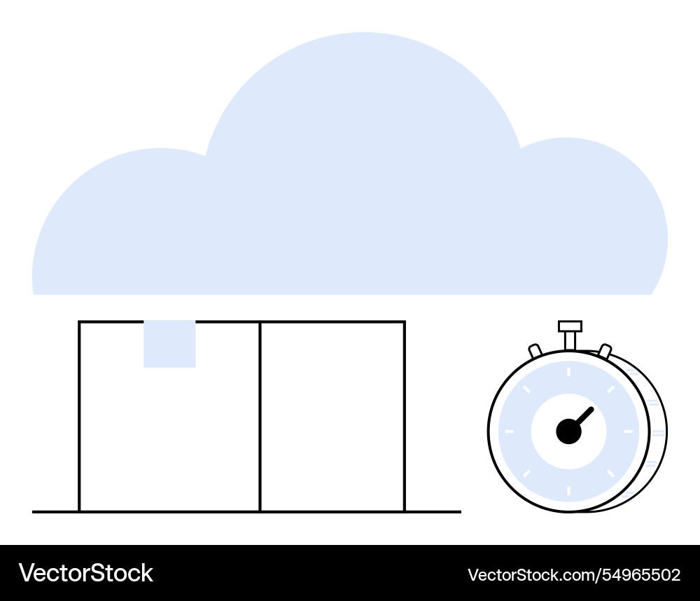 Cloud storage concept with data transfer box Cloud storage concept with data transfer box Vector Image