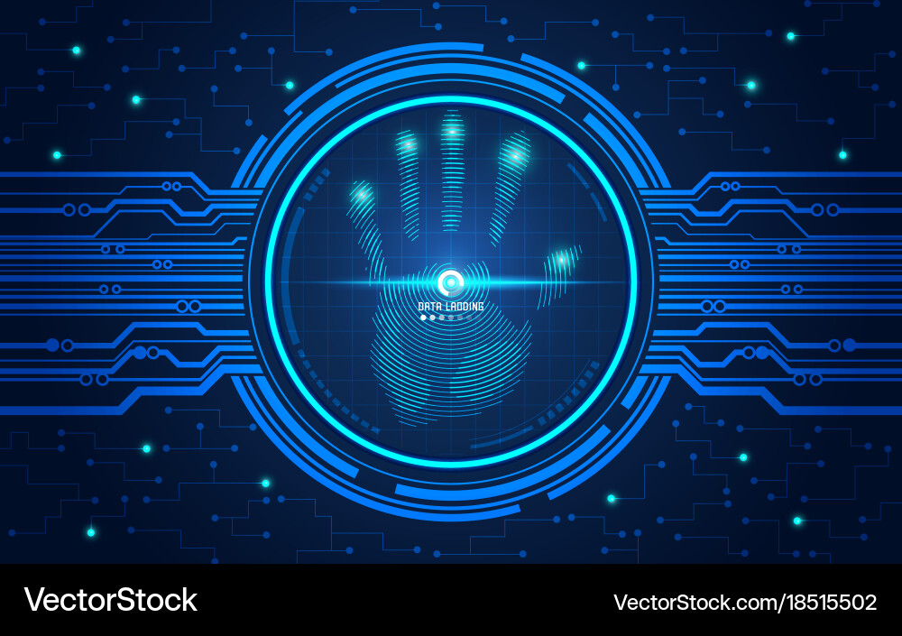 Cybersecurity Hand Scan vector image