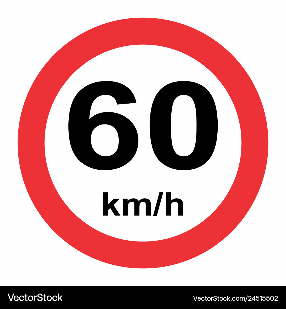 Geschwindigkeitsbegrenzung Verkehrszeichen 60 Geschwindigkeitsbegrenzung Verkehrszeichen 60 vektorbild
