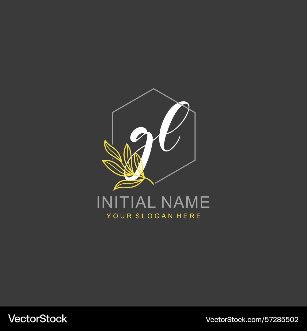 Gl initial logo templates with botanical elements Vector Image