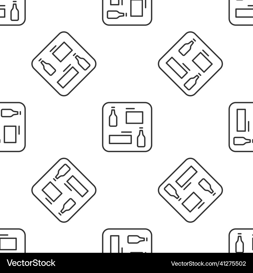 Grey line beer menu icon isolated seamless pattern Vector Image