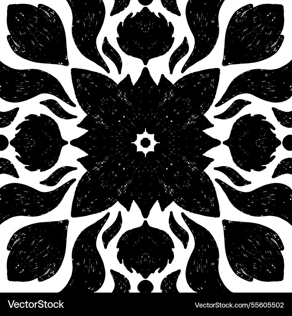 Intricate black pattern with symmetrical Vector Image