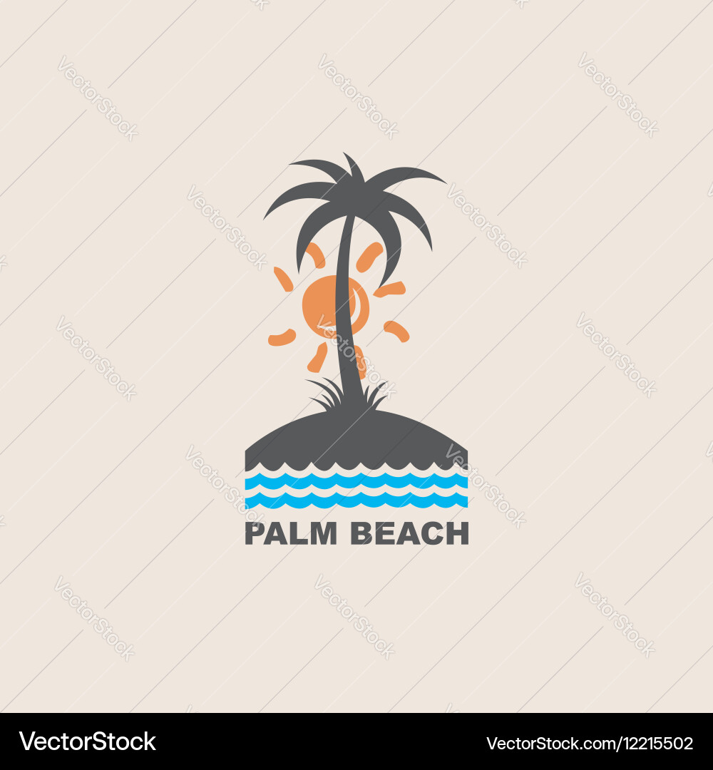 Label with palm tree Vector Image