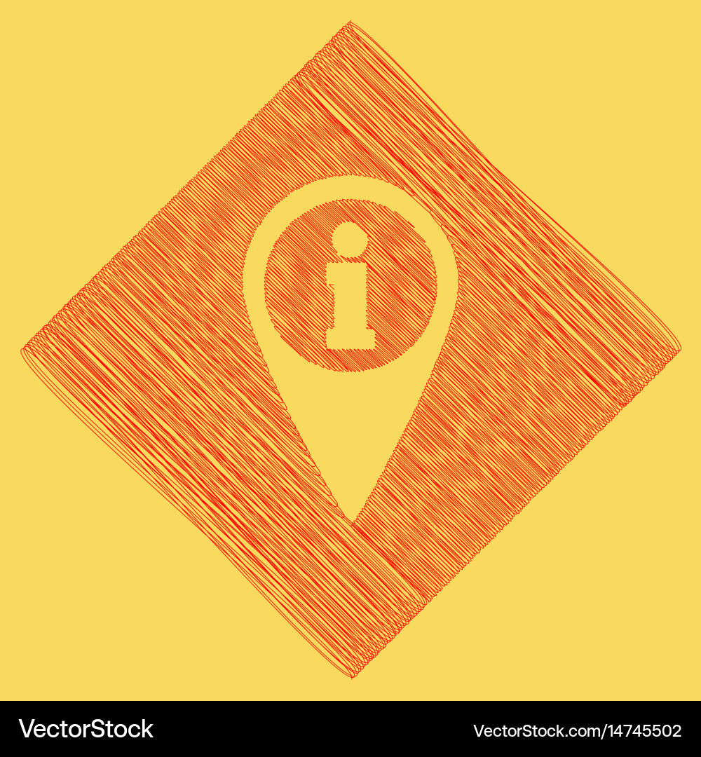 Map pointer with information sign red Vector Image