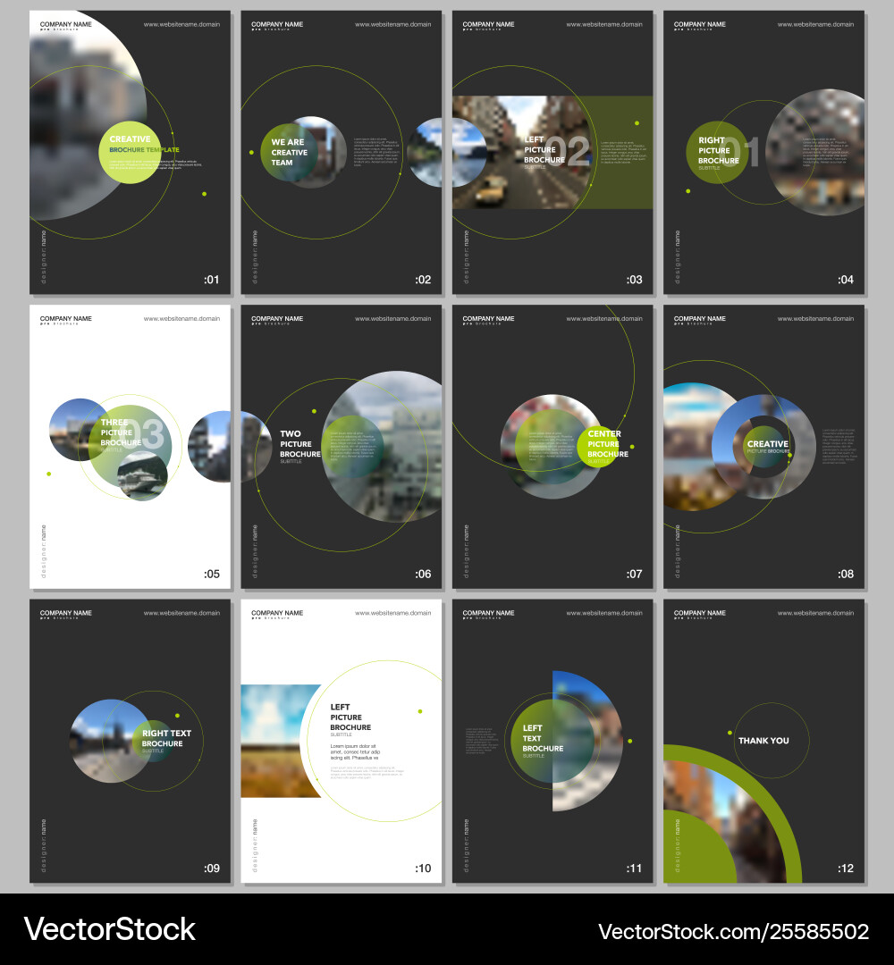 Minimal brochure templates with circle elements Minimal brochure templates with circle elements vector image