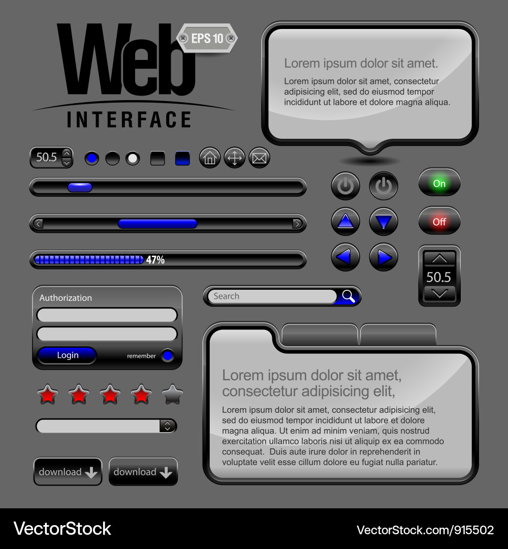 Modern UI Elements Vector Image