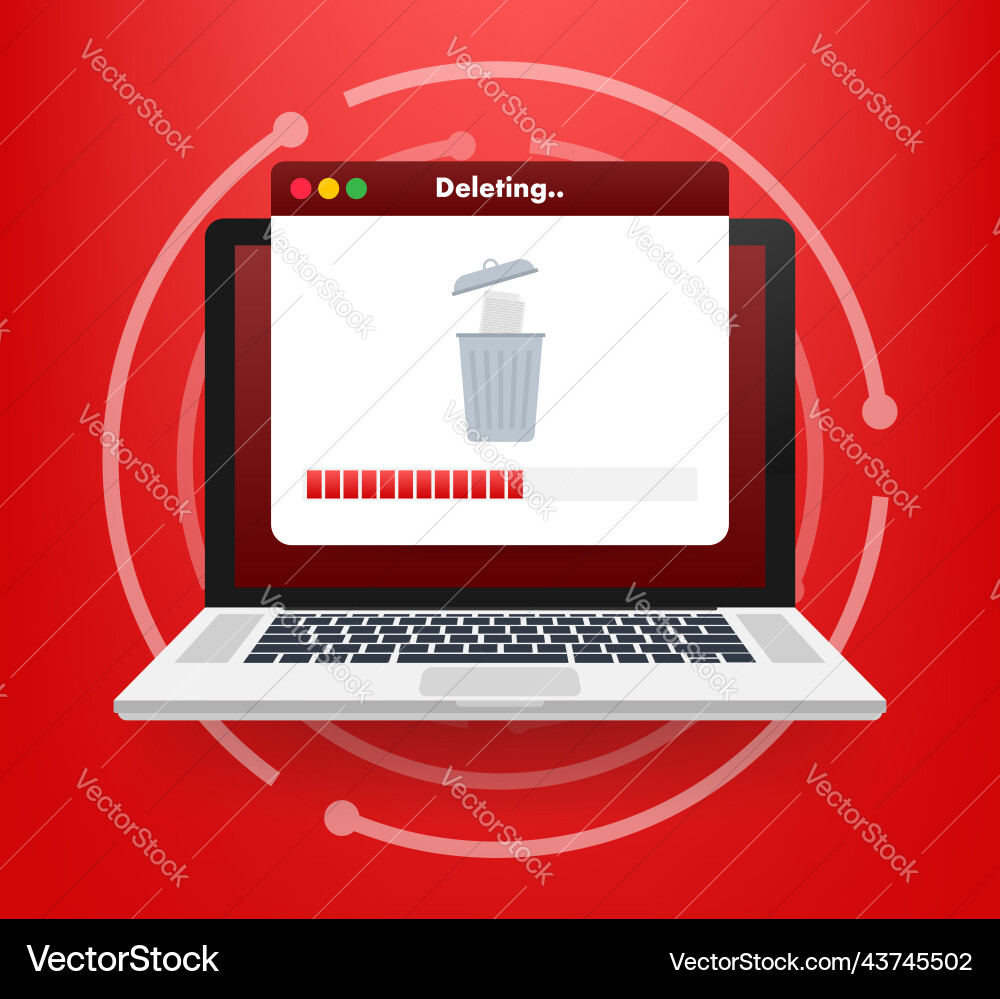 Process delete file in paper remove document Vector Image