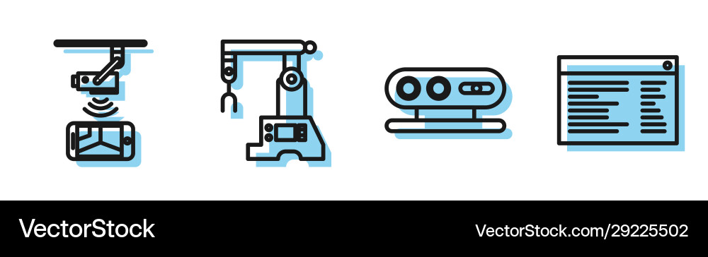 Set line 3d scanning system wireless controlling Set line 3d scanning system wireless controlling Vector Image