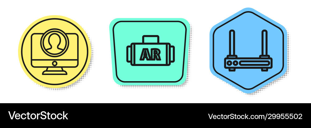Set line create account screen ar augmented Set line create account screen ar augmented Vector Image