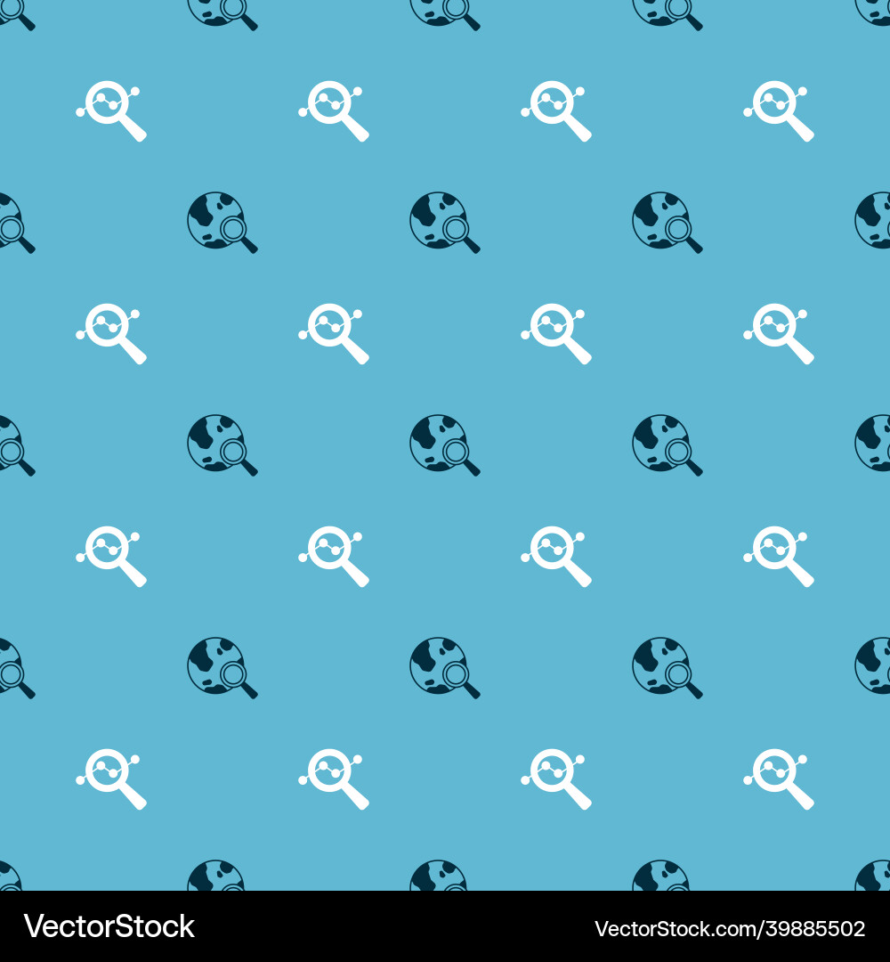 Set search globe and data analysis on seamless Vector Image
