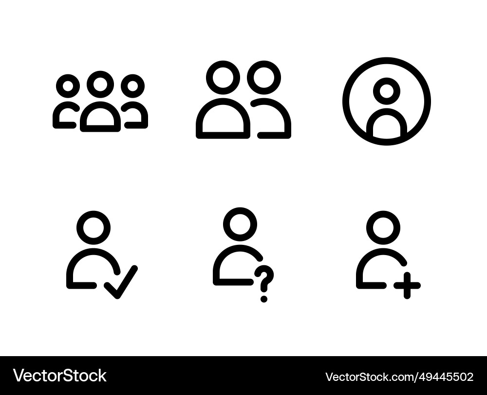 Simple set of user interface related line icons Vector Image