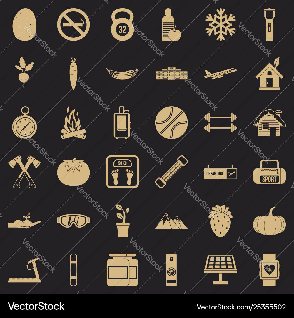 Tree icons set simple style Tree icons set simple style vector image